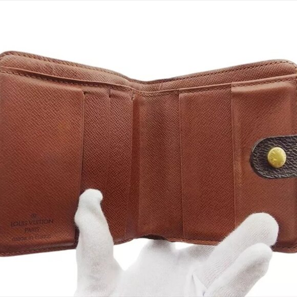 LOUIS VUITTON Bifold Wallet Monogram Beige Monogram Canvas Auth Used - Picture 6 of 10